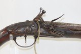 Ornate SPANISH Antique FLINTLOCK Pistol .65 Caliber Single Shot SidearmEngraved Hardware, Carved Stock, Ivory Tipped - 4 of 19
