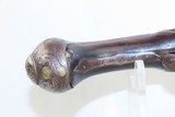 Ornate SPANISH Antique FLINTLOCK Pistol .65 Caliber Single Shot SidearmEngraved Hardware, Carved Stock, Ivory Tipped - 7 of 19