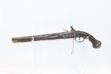 Ornate SPANISH Antique FLINTLOCK Pistol .65 Caliber Single Shot SidearmEngraved Hardware, Carved Stock, Ivory Tipped - 15 of 19