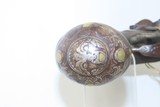 Ornate SPANISH Antique FLINTLOCK Pistol .65 Caliber Single Shot SidearmEngraved Hardware, Carved Stock, Ivory Tipped - 6 of 19