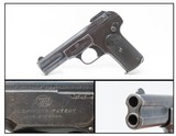FABRIQUE NATIONALE Model 1900 .32 ACP Pocket Pistol 7.65x17mm C&R Very First Production Handgun to Use a SLIDE - 1 of 22