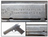 c1919 mfr. U.S. PROPERTY COLT Model 1911 Pistol .45 ACP Post-WWI Govt C&RMade the Year After the Close of the Great War!