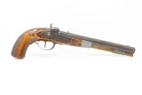 KENTUCKY PISTOL American Frontier Single Shot Sidearm .485 Caliber Antique
With Maple Stock, Octagonal Barrel, Pewter Cap - 2 of 16
