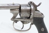 CHAMELOT & DELVIGNE Antique LEFAUCHEUX Style Belgian 11mm PINFIRE RevolverENGRAVED Mid-19th European Self Defense Sidearm - 4 of 20