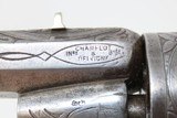 CHAMELOT & DELVIGNE Antique LEFAUCHEUX Style Belgian 11mm PINFIRE RevolverENGRAVED Mid-19th European Self Defense Sidearm - 6 of 20