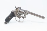 CHAMELOT & DELVIGNE Antique LEFAUCHEUX Style Belgian 11mm PINFIRE RevolverENGRAVED Mid-19th European Self Defense Sidearm - 17 of 20