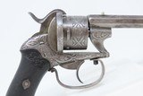 CHAMELOT & DELVIGNE Antique LEFAUCHEUX Style Belgian 11mm PINFIRE RevolverENGRAVED Mid-19th European Self Defense Sidearm - 19 of 20