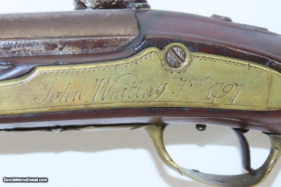 1797 EARLY AMERICAN NEW ENGLAND Flintlock Musket by THOMAS HOLBROOK Antique DATED & INSCRIBED SMOOTHBORE FOWLER - Image 14 of 19