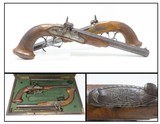 CASED Brace of DUELING PISTOLS by MANTON/REYNOLDS .56 Percussion AntiqueEnglish Pistols Made for the French Market!