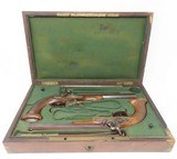 CASED Brace of DUELING PISTOLS by MANTON/REYNOLDS .56 Percussion Antique
English Pistols Made for the French Market! - 2 of 25
