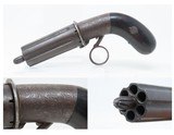 BELGIAN Antique MARIETTE PATENT Underhammer RING Trigger Pinfire PEPPERBOX
LEIGE PROOFED 1850s Revolving Self Defense Pistol - 1 of 18