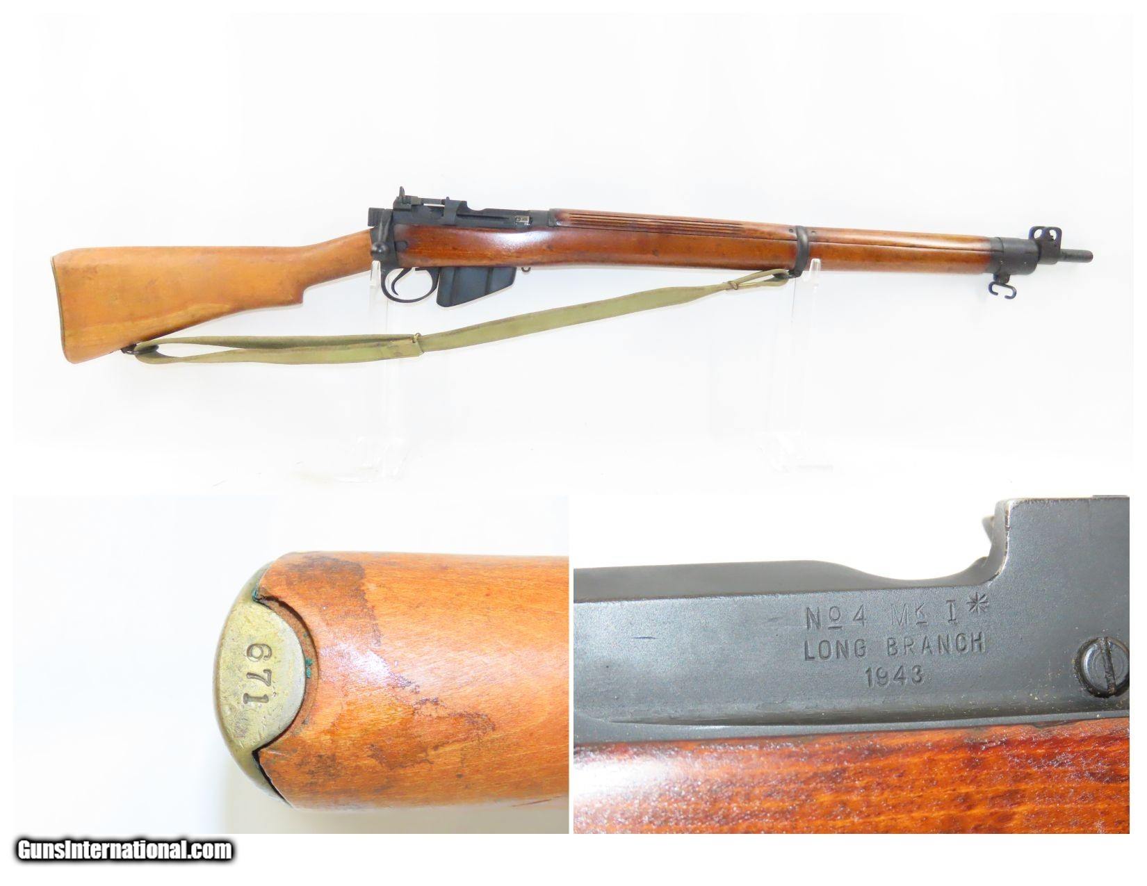 1943 Date WORLD WAR II Era LONG BRANCH Enfield No. 4 Mk1 C&R MILITARY Rifle  Primary INFANTRY Weapon of ENGLAND & CANADA