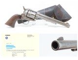 Factory-Nickel OMAHA-NEBRASKA-SHIPPED Antique Colt Black Powder SAA Letter Lettered 1885 mfr. NICKELED 7-1/2 Inch Barrel in .45!