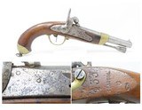 FRENCH Antique CHARLEVILLE Model 1822 .69 Cal. Percussion CONVERSION Pistol RIFLED Military Conversion of Flintlock to Percussion - 1 of 20