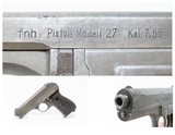 WORLD WAR II German OCCUPIED CZECH “fnh” Code CZ Model 27 Pistol WW2 C&ROccupied Czechoslovakia Made Third Reich Sidearm - 1 of 18