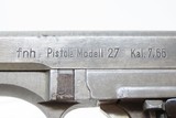 WORLD WAR II German OCCUPIED CZECH “fnh” Code CZ Model 27 Pistol WW2 C&ROccupied Czechoslovakia Made Third Reich Sidearm - 6 of 18