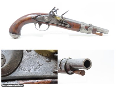 Antique SIMEON NORTH U.S. Model 1816 .54 Caliber Military FLINTLOCK Pistol
Early American Army & Navy Sidearm!