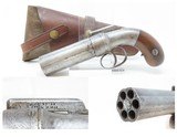 c1850 mfr. Antique ALLEN & WHEELOCK .31 Caliber Percussion PEPPERBOX PistolEarly American Double Action Revolver! - 1 of 21