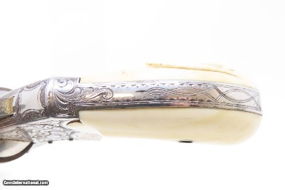 ENGRAVED, GOLD, SILVER, NICKEL, Carved IVORY “BABY RUSSIAN” S&W 38 RevolverRare, Early 4-Digit Baby Russian 1st Model Circa 1876 - Image 7 of 17