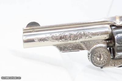 ENGRAVED, GOLD, SILVER, NICKEL, Carved IVORY “BABY RUSSIAN” S&W 38 RevolverRare, Early 4-Digit Baby Russian 1st Model Circa 1876 - Image 6 of 17