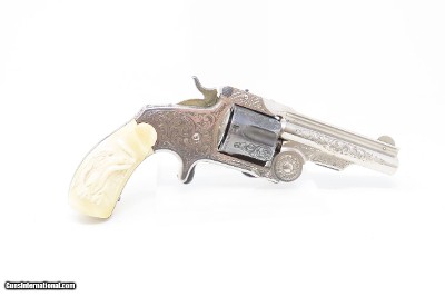 ENGRAVED, GOLD, SILVER, NICKEL, Carved IVORY “BABY RUSSIAN” S&W 38 RevolverRare, Early 4-Digit Baby Russian 1st Model Circa 1876 - Image 15 of 17