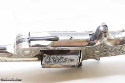 ENGRAVED, GOLD, SILVER, NICKEL, Carved IVORY “BABY RUSSIAN” S&W 38 RevolverRare, Early 4-Digit Baby Russian 1st Model Circa 1876 - Image 11 of 17