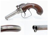 UNIQUE BRITISH Antique SIDE x SIDE .42 ROCKING BARREL PERCUSSION Pistol
Nicely Engraved Double Action Only SxS Sidearm - 1 of 18