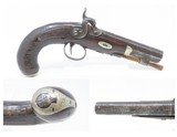 c1840s English PARKER Antique DERINGER-TYPE Pocket Pistol .44 Caliber Percussion Formidable Single Shot Self-Defense Pistol - 1 of 16