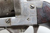 RARE German 9mm PINFIRE Revolver P.D. LUNESCHLOSS “P.D.L.” Engraved c1870sMid-to-Late-19th Prussian Lefaucheux Type Sidearm - 6 of 21