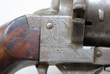 RARE German 9mm PINFIRE Revolver P.D. LUNESCHLOSS “P.D.L.” Engraved c1870sMid-to-Late-19th Prussian Lefaucheux Type Sidearm - 17 of 21