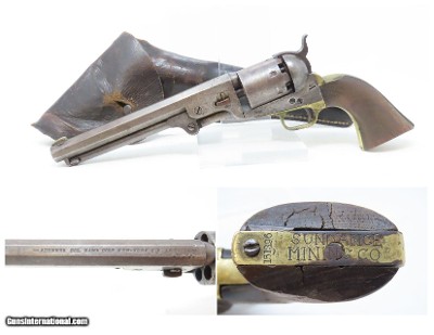 c1863 “SUNDANCE MINING CO.” Antique COLT Model 1851 NAVY .36 Cal. Revolver
Manufactured Mid-Civil War with Period LEATHER HOLSTER