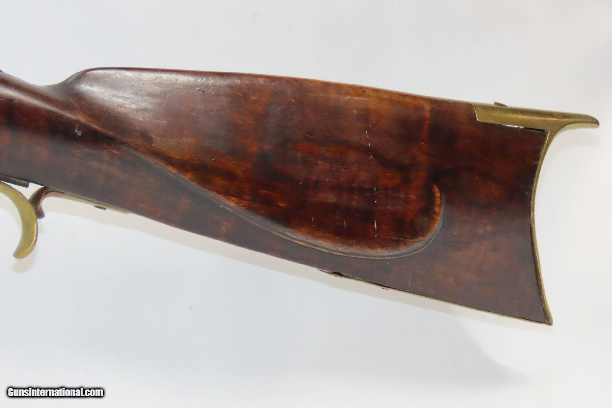 Antique A.A.J. SIGNED Half-Stock .36 Cal. BACK ACTION Percussion LONG ...