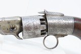 BELGIAN Antique Engraved .36 Caliber DOUBLE ACTION Transitional RevolverRING-TRIGGER Revolver - 4 of 20