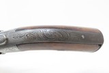 BELGIAN Antique Engraved .36 Caliber DOUBLE ACTION Transitional RevolverRING-TRIGGER Revolver - 6 of 20