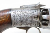 BELGIAN Antique Engraved .36 Caliber DOUBLE ACTION Transitional RevolverRING-TRIGGER Revolver - 16 of 20