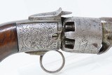 BELGIAN Antique Engraved .36 Caliber DOUBLE ACTION Transitional RevolverRING-TRIGGER Revolver - 19 of 20