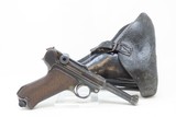 1917 mfr. WORLD WAR I Era GERMAN LUGER DWM P.08 9x19mm C&R Pistol WWI German Military Sidearm w/ 1915 Dated HOLSTER - 2 of 24