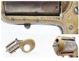 ENGRAVED Antique JAMES REID “My Friend” KNUCKLE DUSTER .22 Caliber REVOLVER 1870s Catskill, New York BRASS KNUCKLE PISTOL Combination - 1 of 13