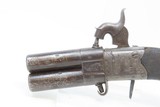 CASED Antique BRITISH SUPERPOSED .36 Cal. Swivel Barrel PERCUSSION PistolENGRAVED Mid-1800s ENGLISH DERINGER Pocket Pistol - 6 of 19