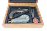 CASED Antique BRITISH SUPERPOSED .36 Cal. Swivel Barrel PERCUSSION PistolENGRAVED Mid-1800s ENGLISH DERINGER Pocket Pistol - 2 of 19