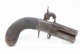 CASED Antique BRITISH SUPERPOSED .36 Cal. Swivel Barrel PERCUSSION PistolENGRAVED Mid-1800s ENGLISH DERINGER Pocket Pistol - 17 of 19