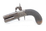 CASED Antique BRITISH SUPERPOSED .36 Cal. Swivel Barrel PERCUSSION PistolENGRAVED Mid-1800s ENGLISH DERINGER Pocket Pistol - 4 of 19