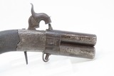 CASED Antique BRITISH SUPERPOSED .36 Cal. Swivel Barrel PERCUSSION PistolENGRAVED Mid-1800s ENGLISH DERINGER Pocket Pistol - 19 of 19
