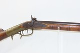Antique “M.B.” SIGNED Full-Stock .36 Caliber Percussion AMERICAN LONG RIFLE Kentucky Style Long Rifle with T. & C. NEAVE LOCK! - 4 of 19