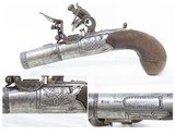 Antique ENGLISH Engraved CALVERTS of LEEDS .49 Cal. FLINTLOCK Pocket Pistol Early 19th Century YORKSHIRE Made