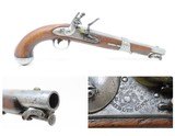 Antique SIMEON NORTH U.S. CONTRACT Model 1819 .54 Caliber FLINTLOCK PistolEarly American Army & Navy Sidearm With 1821 Dated Lock