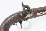 Antique DERINGER Copy .44 Caliber Percussion HIDEOUT Pistol ENGRAVED Pocket 1850s ENGRAVED Self Defense Pistol! - 4 of 17