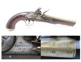 Antique W. KETLAND & Co. BRASS BARREL .58 Cal. Large Bore FLINTLOCK PistolTurn of the Century Flintlock Sidearm