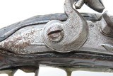 1700s ENGRAVED and CARVED Antique EUROPEAN Flintlock HORSE/HOLSTER Pistol
With SILVER ESCUTCHEON & BRASS Hardware - 7 of 17