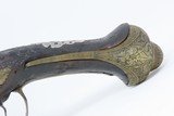 1700s ENGRAVED and CARVED Antique EUROPEAN Flintlock HORSE/HOLSTER Pistol
With SILVER ESCUTCHEON & BRASS Hardware - 15 of 17